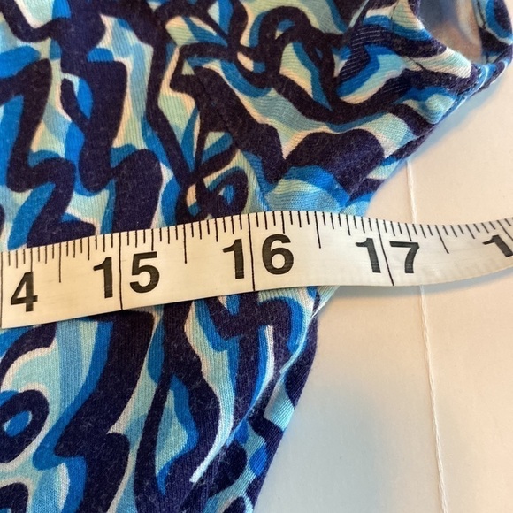 Lilly Pulitzer dress size small on off shoulder blue and black - Picture 5 of 10